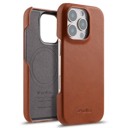 Etui MELKCO do iPhone 16 Pro, Waxy Textured, brązowe