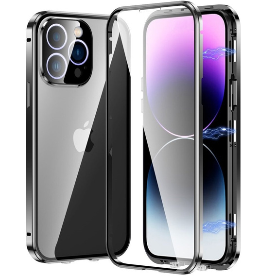 Etui do iPhone 13 Pro Max, Magnetic Dual Glass, czarne