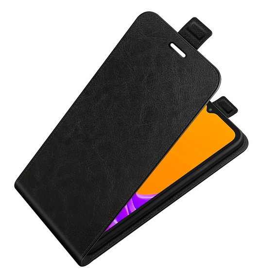 Etui z klapką pionową do Samsung Galaxy Xcover 7 Pro – czarne, skórzane, z kieszeniami na karty