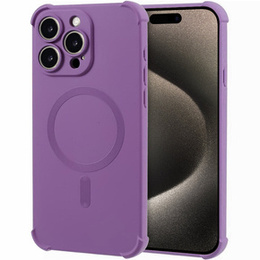 Etui silikonowe do iPhone 15 Pro, Magnetic, do MagSafe, fioletowe