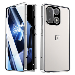 Etui do OnePlus 15 5G, Magnetic Dual Glass, srebrne