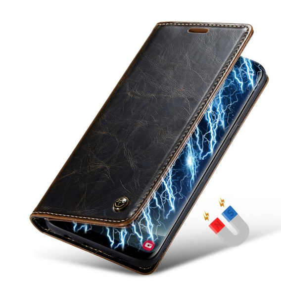 Etui z klapką CASEME do Samsung Galaxy S8+ Plus, Waxy Textured, kawowe