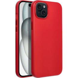 Etui Leather Mag Cover do iPhone 15 Plus, czerwone