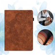 Etui do Xiaomi Redmi Pad SE 11", Flowers, brązowe