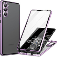 Etui do Samsung Galaxy S23 Plus, Magnetic Dual Glass, fioletowe