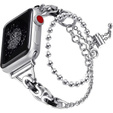 Kobieca bransoleta do Apple Watch 1/2/3/4/5/6/7/8/9/10/11/SE 38/40/41/42mm, Srebrna / Czarna