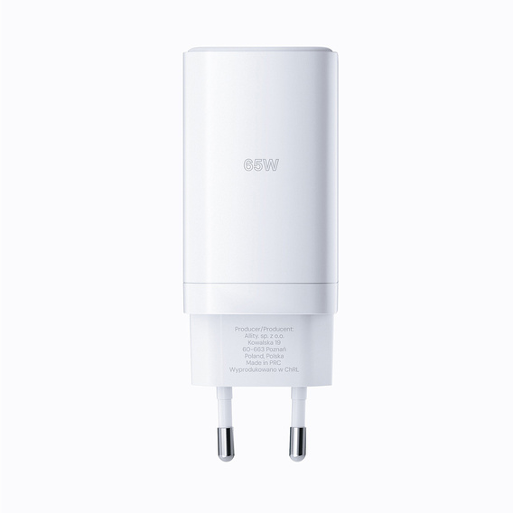 Allity ATC-01 65W GaN PD/QC – Kompaktowa ładowarka sieciowa z 3 portami - biała