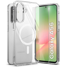Etui Ringke do Samsung Galaxy A36 / A56 5G, Fusion MagSafe, Przezroczyste + Szkło Hartowane 9H