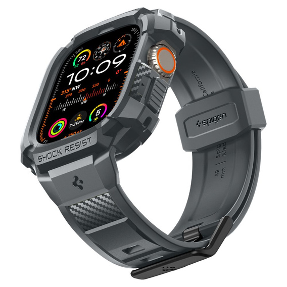 Pasek z etui Spigen do Apple Watch Ultra/Ultra 2 49mm, Rugged Armor Pro, Szary