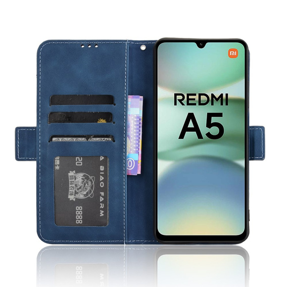 Etui z klapką do Xiaomi Redmi A5, Card Slot, granatowe
