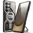 Etui do Samsung Galaxy S25 Ultra, Tongate MECH MagSafe Series, TiGray + Szkło Hartowane 9H