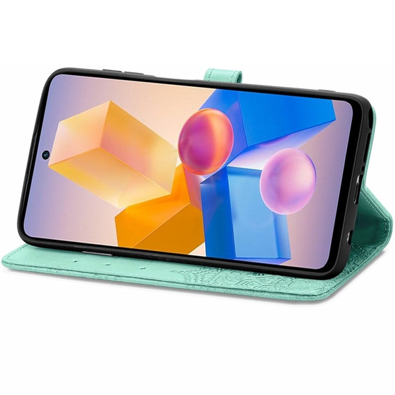 Etui z klapką do Infinix Hot 40i, Mandala, zielone