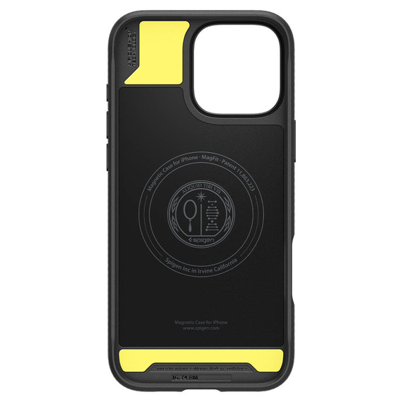 Etui Spigen do iPhone 16 Pro, Rugged Armor MagSafe, szare + Szkło Hartowane 9H