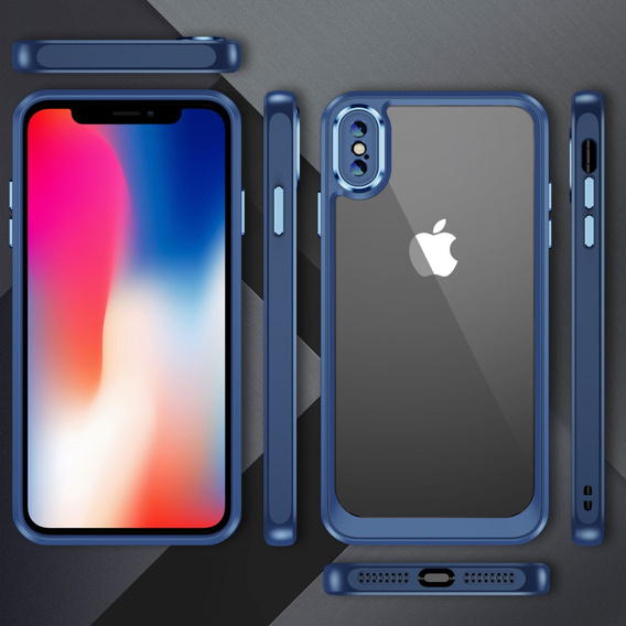 Etui do iPhone X / XS, ERBORD Impact Guard, niebieskie