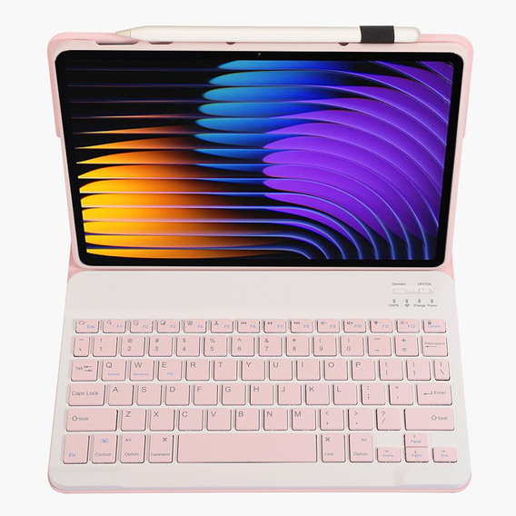 Etui z klawiaturą bluetooth do Xiaomi Pad 7 / 7 Pro, Różowe