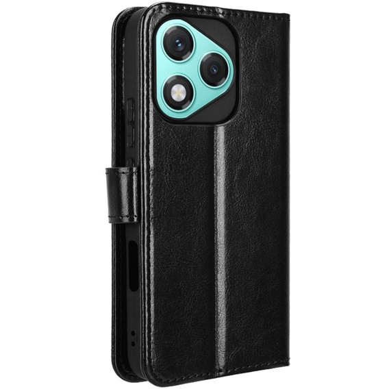 Etui z klapką do Honor 400 Lite, Crazy Horse Wallet, czarne
