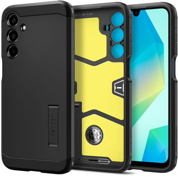 Etui Spigen do Samsung Galaxy A36 5G, Tough Armor, czarne + Szkło Hartowane 9H