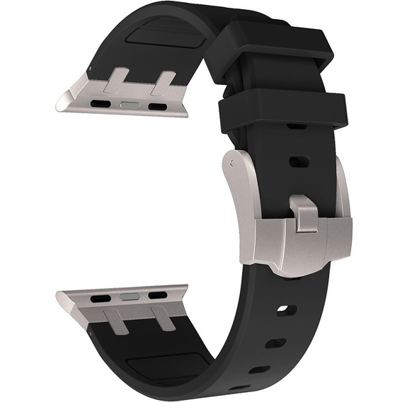 Pasek Silikonowy do Apple Watch 1/2/3/4/5/6/7/8/9/10/11/SE Ultra 1/2/3 42/44/45/46/49mm, Czarny