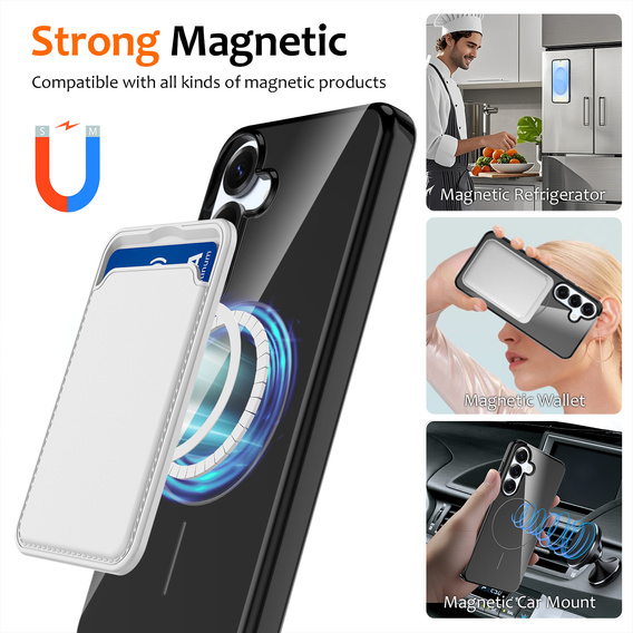 Etui do Samsung Galaxy S25 FE, Silicone Lite, do MagSafe ze smyczką, czarne