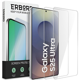 2x Szkło Hartowane do Samsung Galaxy S25 Edge + 1x szkło na aparat, ERBORD 9H Hard Glass, szybka