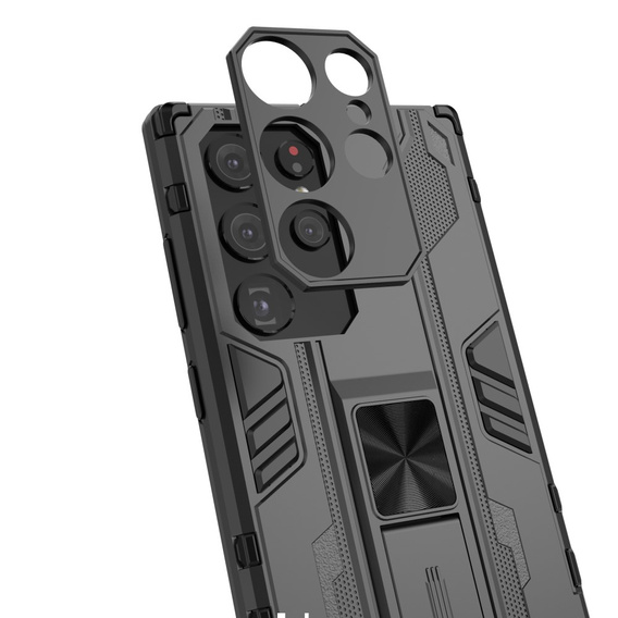Etui do Samsung Galaxy S22 Ultra 5G, Military kickstand, czarne