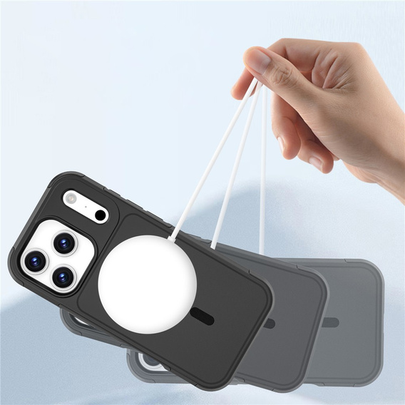 Etui pancerne do iPhone 17 Pro, MagForce MagSafe, czarne