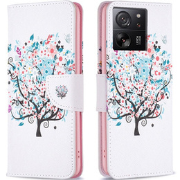 Etui z klapką do Xiaomi 13T / 13T Pro, Wallet, Colorful Tree białe