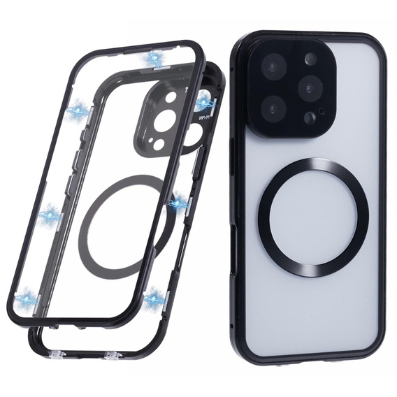 Etui Magnetic Dual Glass MagSafe do iPhone 16 Pro Max, czarne