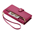 Etui z klapką do iPhone 16 Pro Max, Wallet Zipper Pocket, czerwone