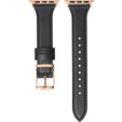 Pasek Skórzany do Apple Watch 1/2/3/4/5/6/7/8/9/10/11/SE Ultra 1/2/3 42/44/45/46/49mm, Czarny
