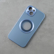 Etui do iPhone 13, Dual Glass, do Magsafe, niebieskie