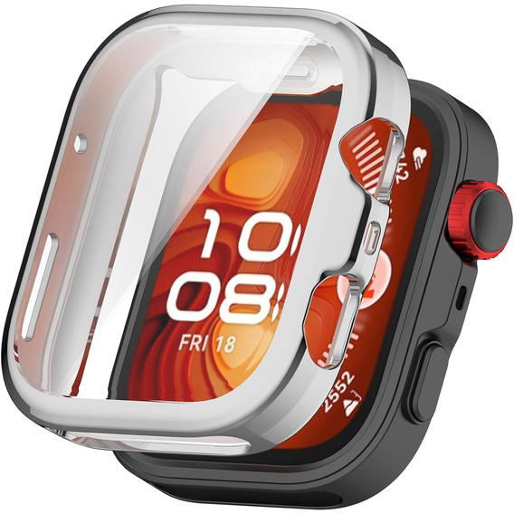2w1 Etui z Osłoną na ekran do Huawei Watch Fit 4, Srebrne