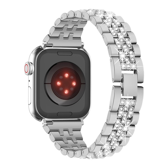 Bransoleta do Apple Watch 1/2/3/4/5/6/7/8/9/10/11/SE Ultra 1/2/3 42/44/45/46/49mm, Srebrna