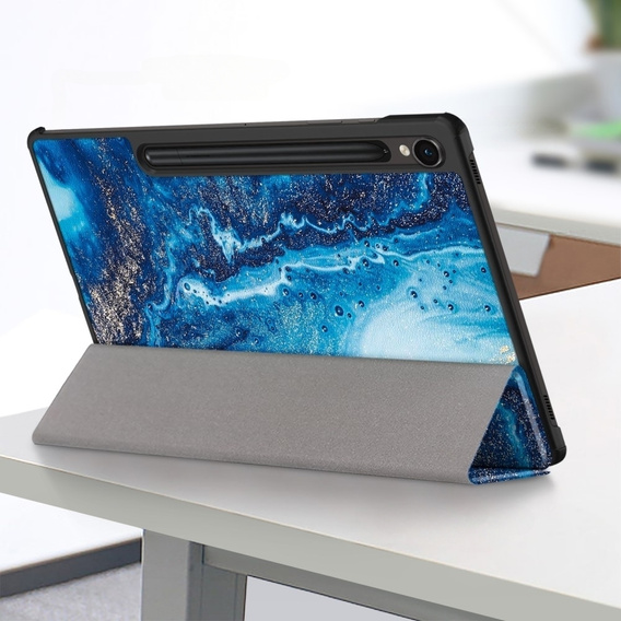 Etui do Samsung Galaxy Tab S9, Smartcase Hybrid z miejscem na rysik, sea wave