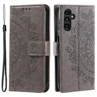 Etui z klapką do Samsung Galaxy A55 5G, Mandala, szare