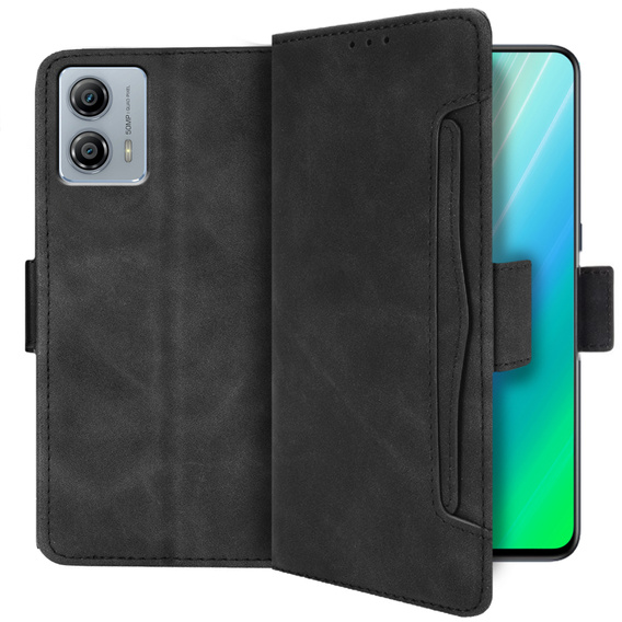 Etui z klapką do Motorola Moto G53 5G, Card Slot, czarne