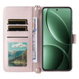 Etui z klapką do Xiaomi Poco F7 Pro / F7 Ultra, Crossbody Leather Wallet, różowe