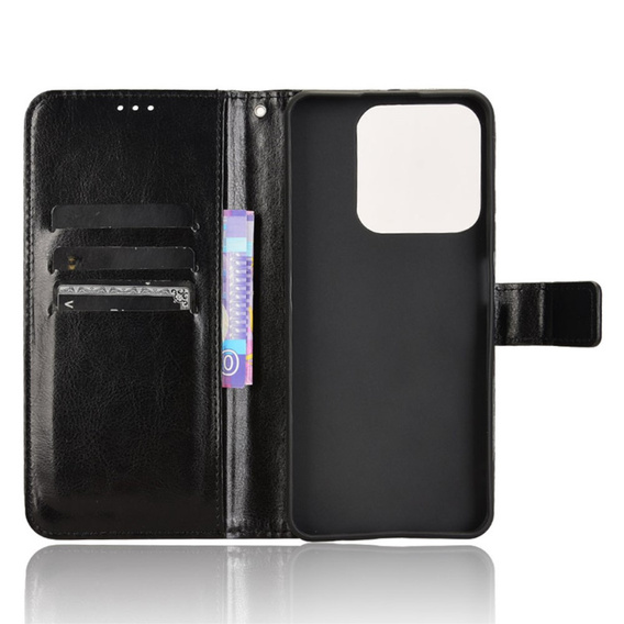 Etui z klapką do Realme C61, Crazy Horse Wallet, czarne