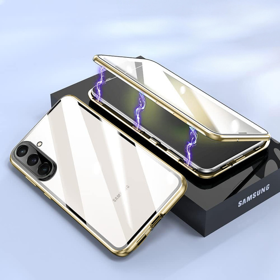 Etui do Samsung Galaxy A26 5G, Magnetic Dual Glass, złote