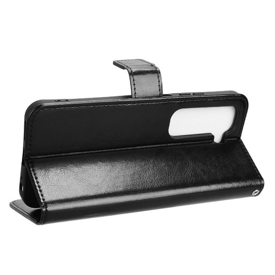 Etui z klapką do Infinix Hot 50 4G, Crazy Horse Wallet, czarne