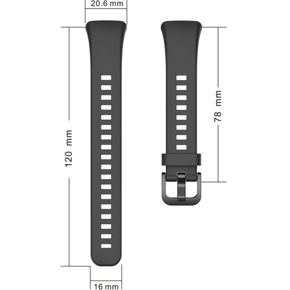 Pasek Silikonowy do Huawei Band 6 / Honor Band 6, Czarny