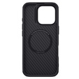 Etui do iPhone 16 Pro, pancerne Nillkin, Carbon Fiber, do Magsafe, czarne