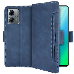 Etui z klapką do Motorola Moto G14, Card Slot, niebieskie