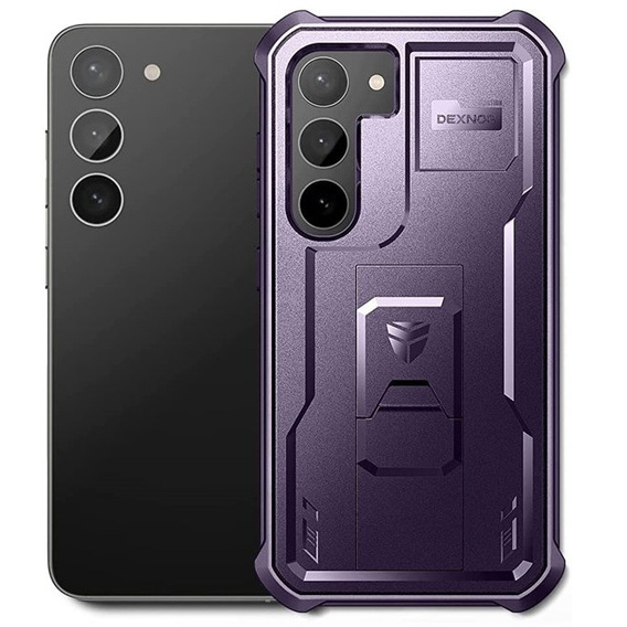 Etui pancerne do Samsung Galaxy S23, Dexnor Full Body (One Frame), fioletowe