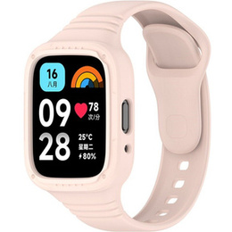 Pasek Silikonowy z Etui do Xiaomi Redmi Watch 3 Active, Różowy