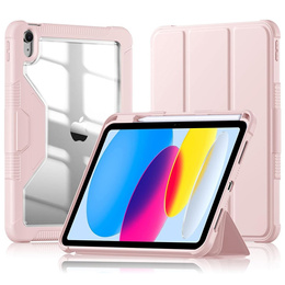 Etui do iPad 11" 2025 A16 (11 gen.) / iPad 10.9" 2022 (10 gen.) z klapką i miejscem na rysik, jasne róż, pudrowy