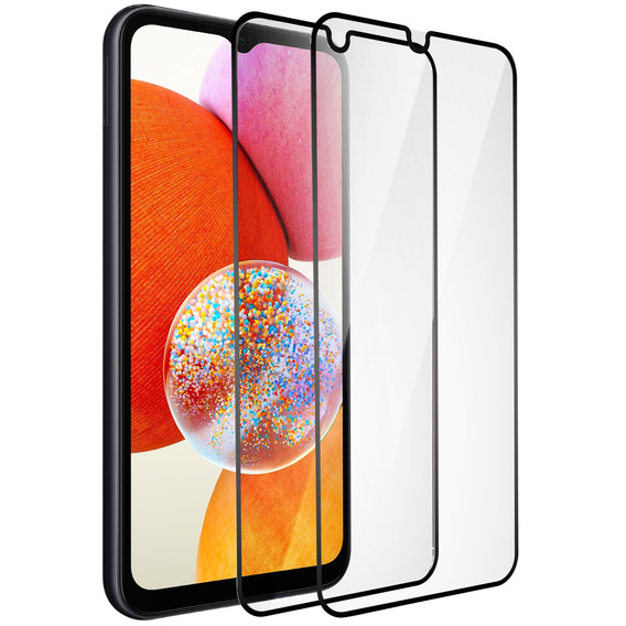 2x Szkło Hartowane do Samsung Galaxy A14 4G / A14 5G, ERBORD 3D pełne, szybka na cały ekran