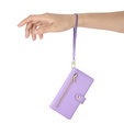 Etui z klapką do Oppo Reno 13F 5G, Wallet Zipper Pocket, fioletowe