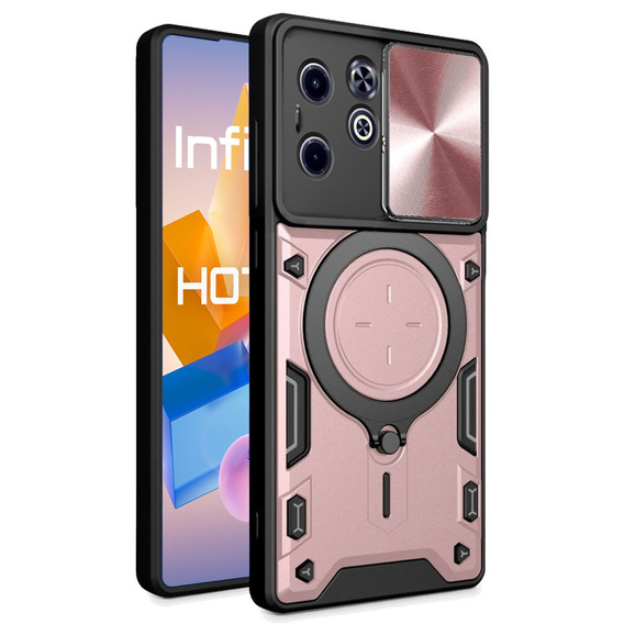 Etui pancerne do Infinix Hot 40i, CamShield Slide, różowe rose gold