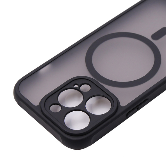 Etui do MagSafe do iPhone 13 / 14, Hybrid Matte Lens Pro, czarne + szkło 9H